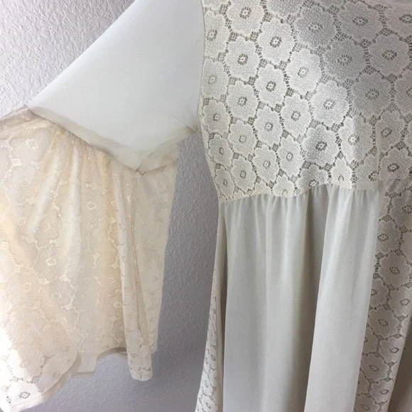 NWT 2tee Couture Floral Lace Western Dress Women size Medium Cottage core Boho - Picture 4 of 8